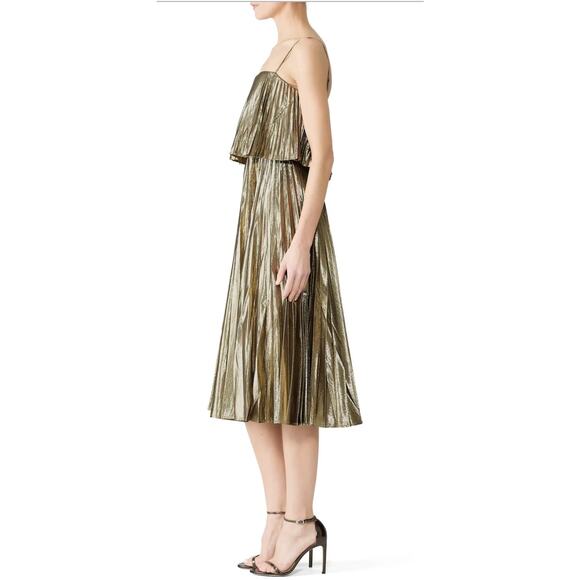 J. Crew Gold Goma Pleated Dress 12 - Picture 3 of 6